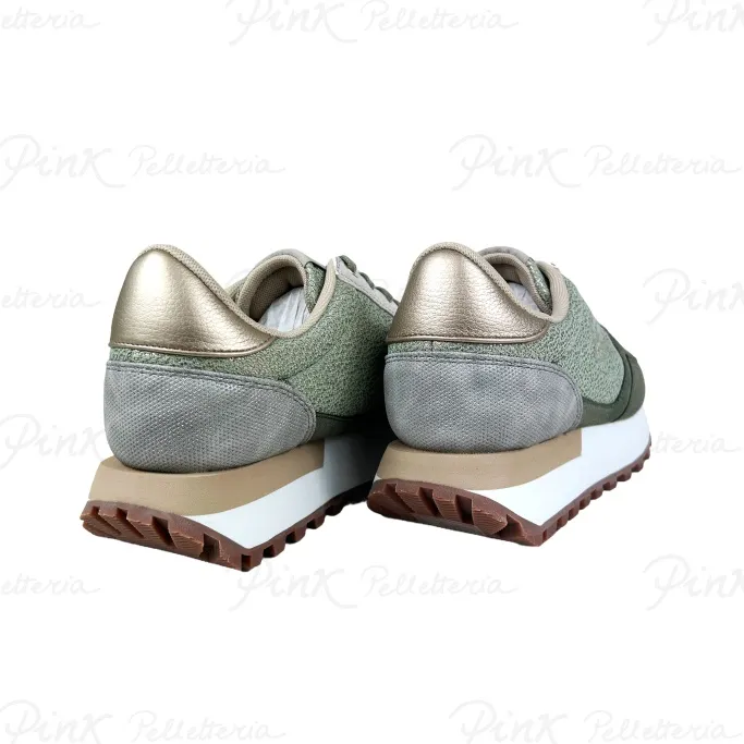 -LIU JO Evelyn 820 Sneaker 4F4721TX443S3460 Microfiber/Laminated Military Light