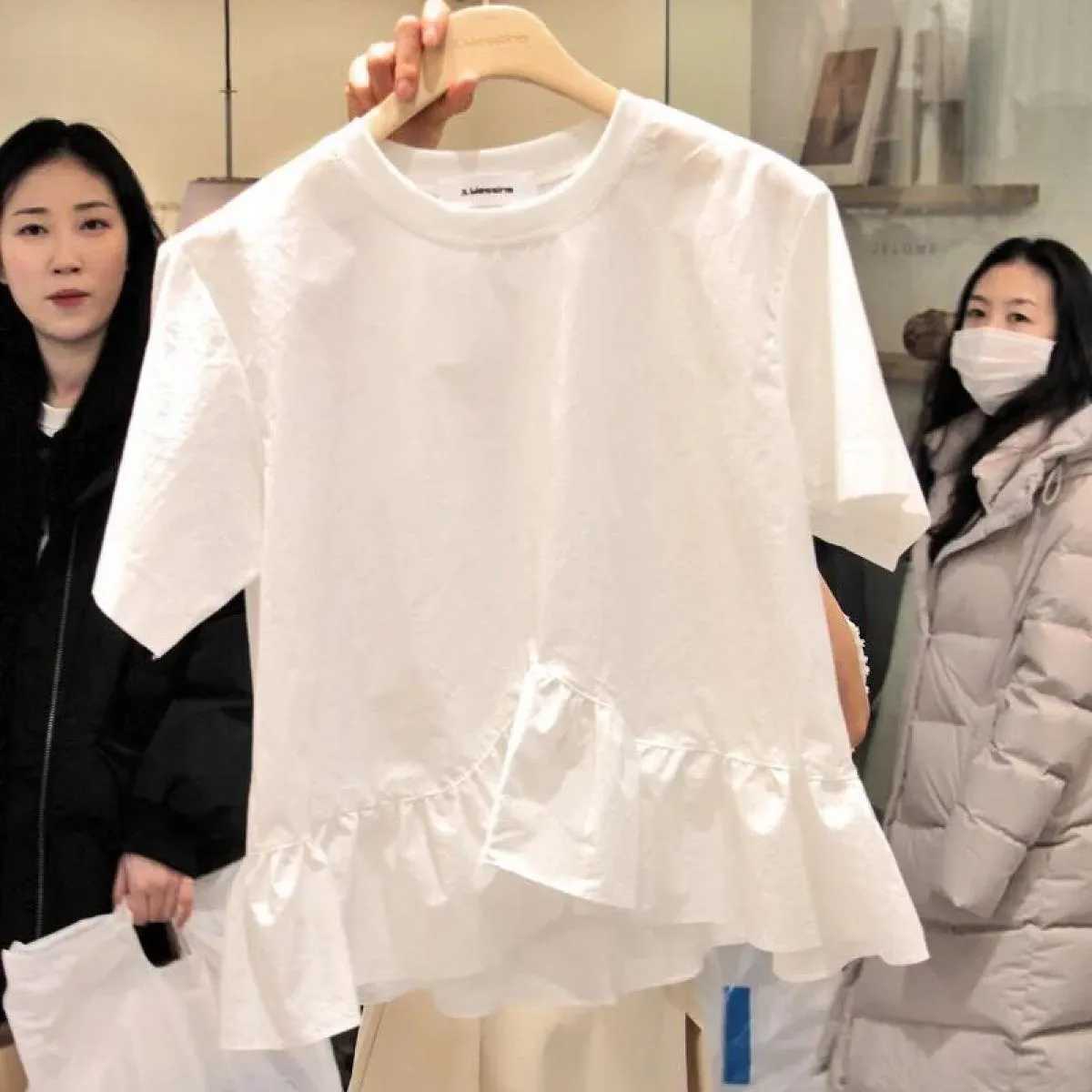 2023 T-shirt a maniche corte con cuciture peplo e girocollo da donna nuove da donna