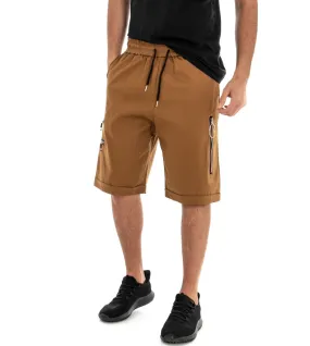 Bermuda Pantaloncino Uomo Corto Camel Elastico GIOSAL-PC1356A