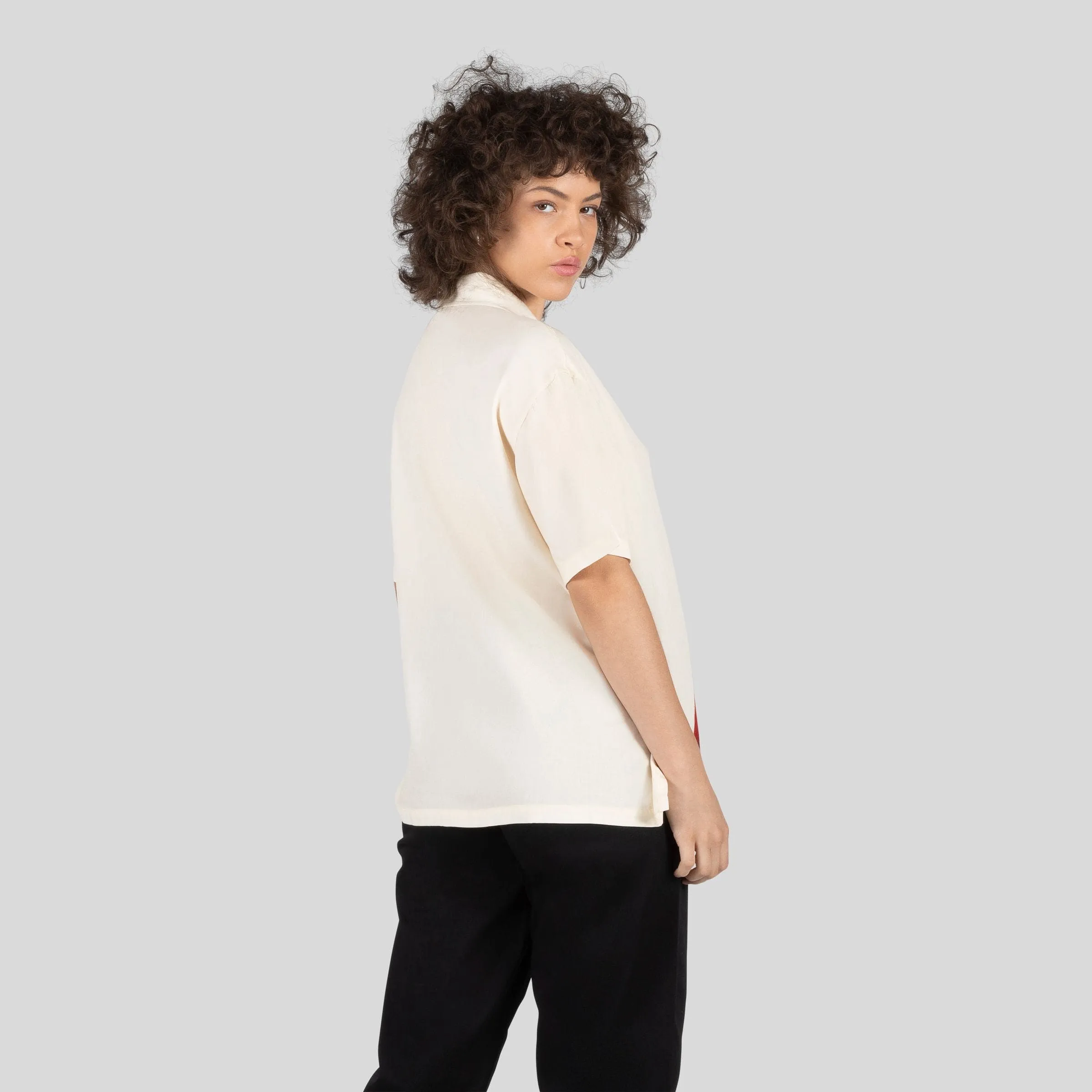 BILLIARDS S/S WOVEN TOP - OFF WHITE