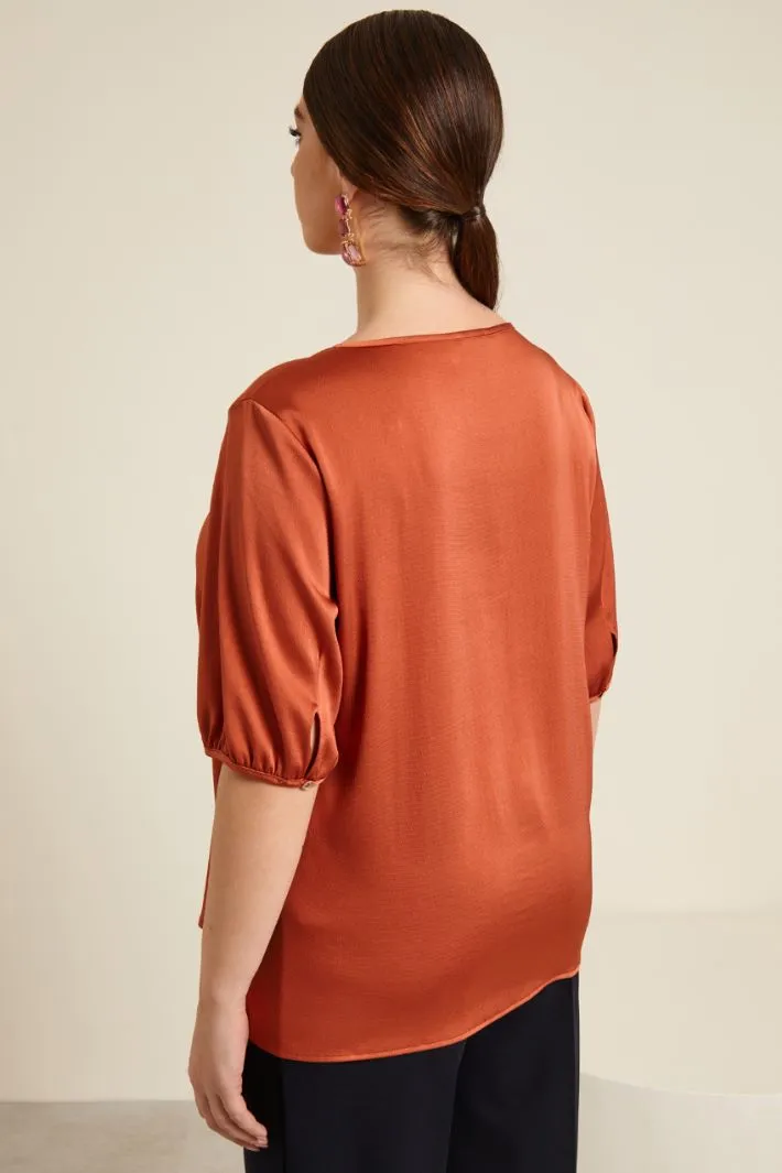 Blusa in raso seersucker