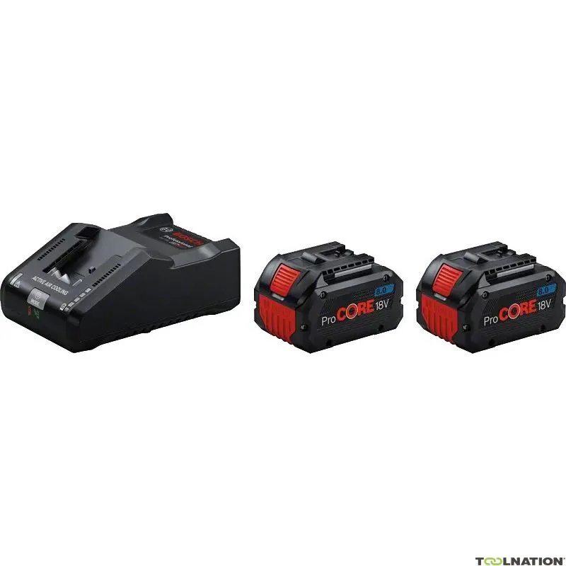 Bosch Professional Accessori 1600A02T5P 2 x Batteria ProCore 18V 8.0Ah + Caricabatterie GAL 18V-160 Professional