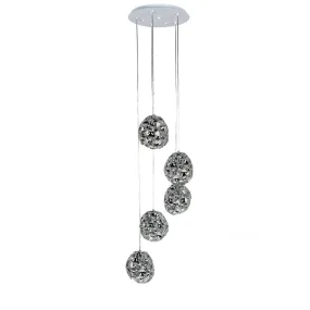 Braid Lampadario pendente cromato  5 punti luce