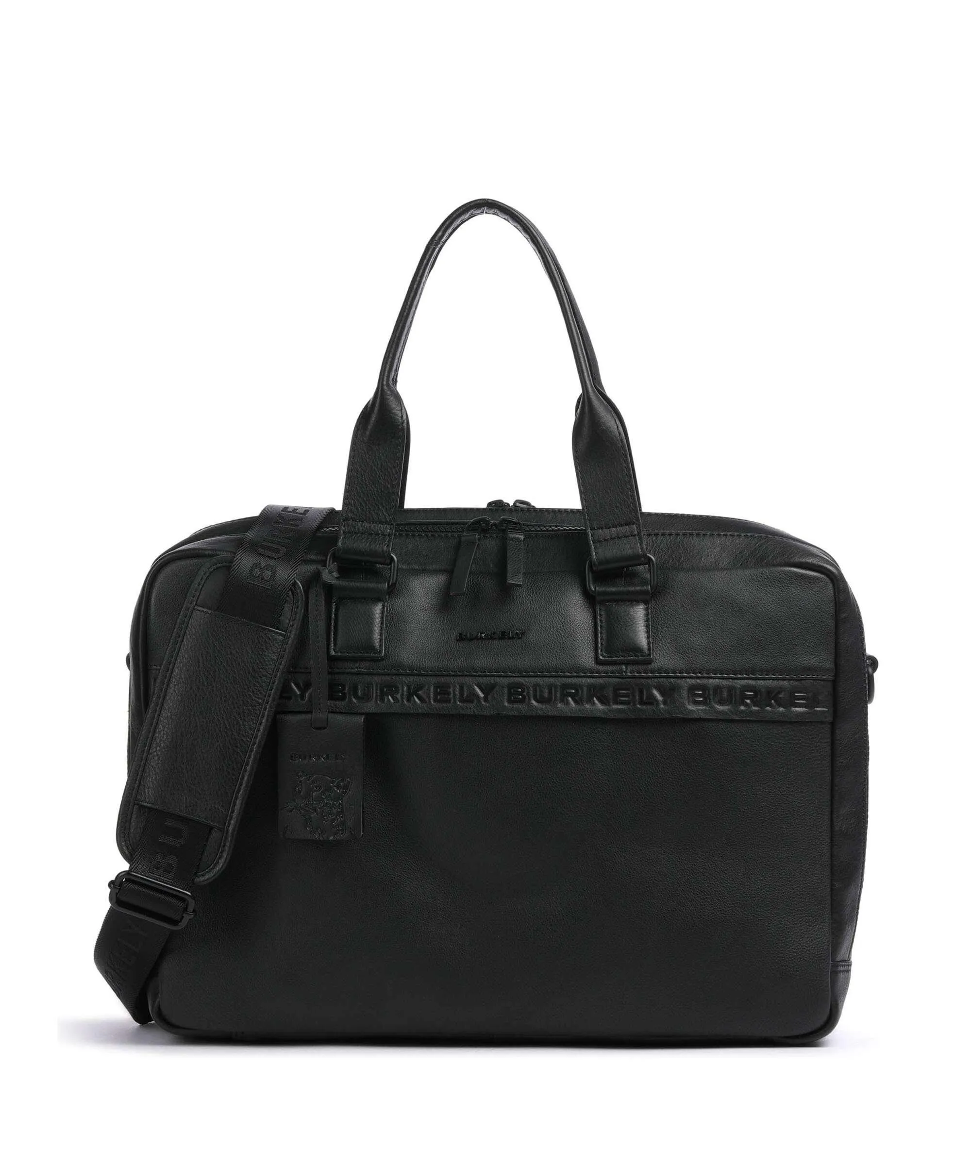  Burkely Minimal Mason Cartella 15″ pelle granulata nero  