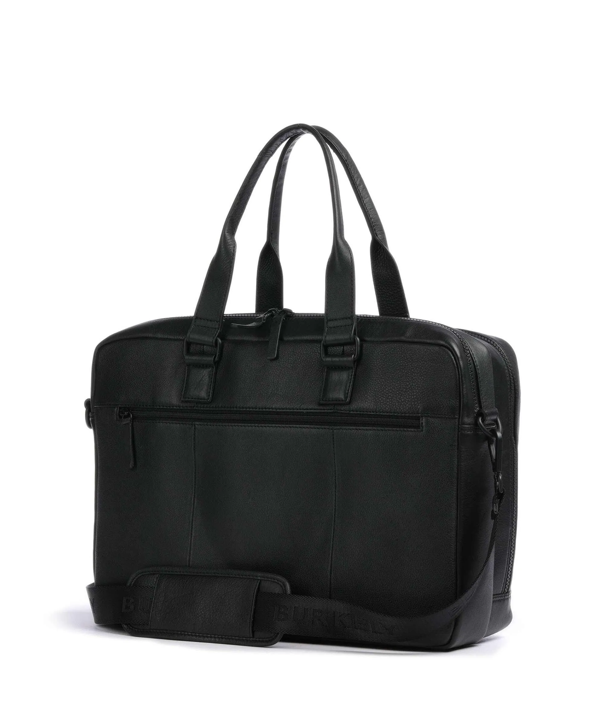  Burkely Minimal Mason Cartella 15″ pelle granulata nero  