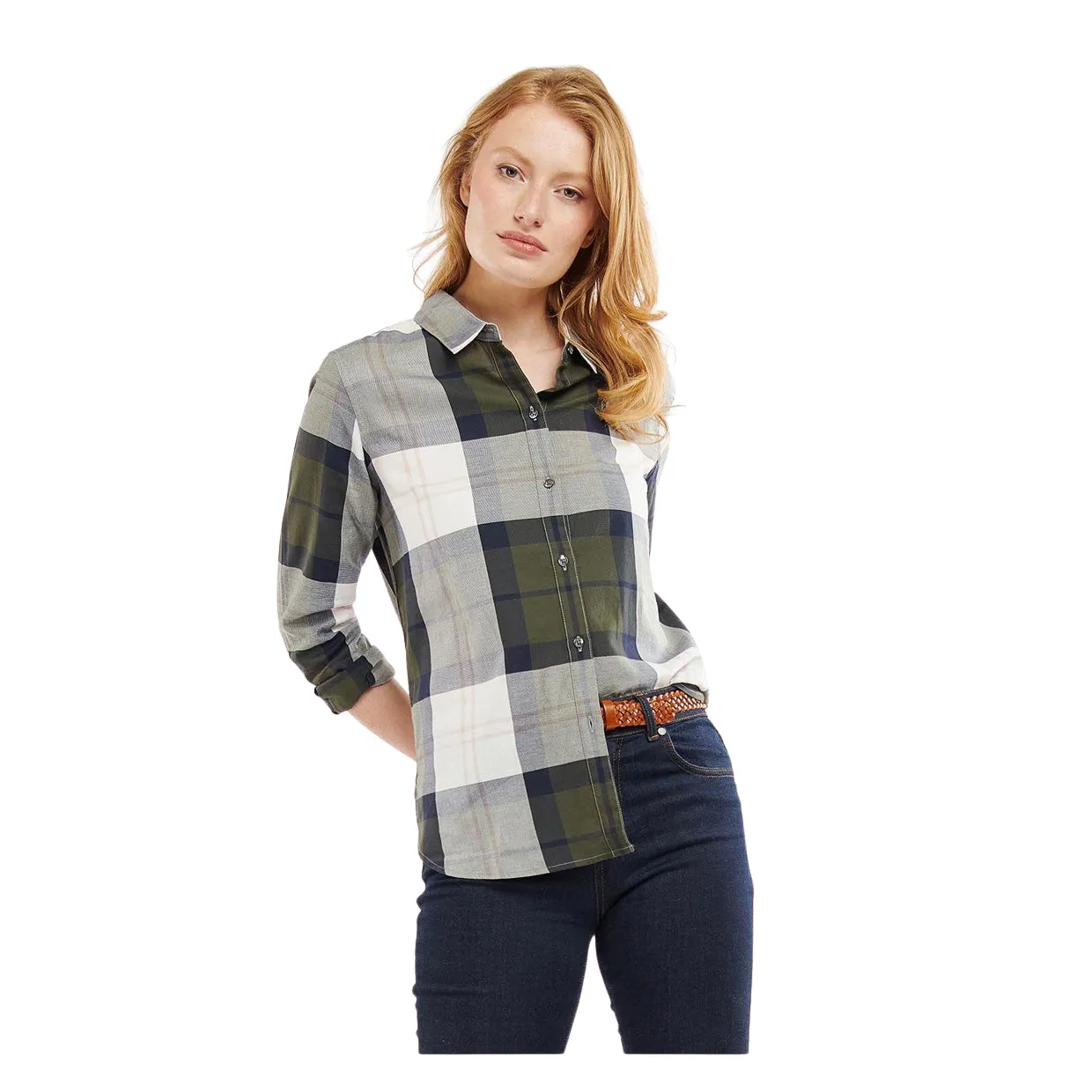 Camicia Donna Barbour Moorland Verde Multicolor