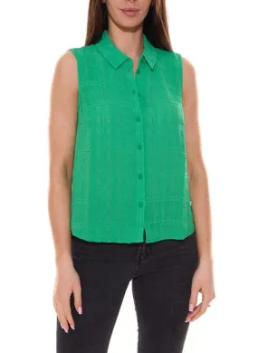 Camicia estiva top camicetta da donna Tom Tailor con colletto Kent 54216023 verde