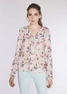 Camicia in fil coupé a fiori