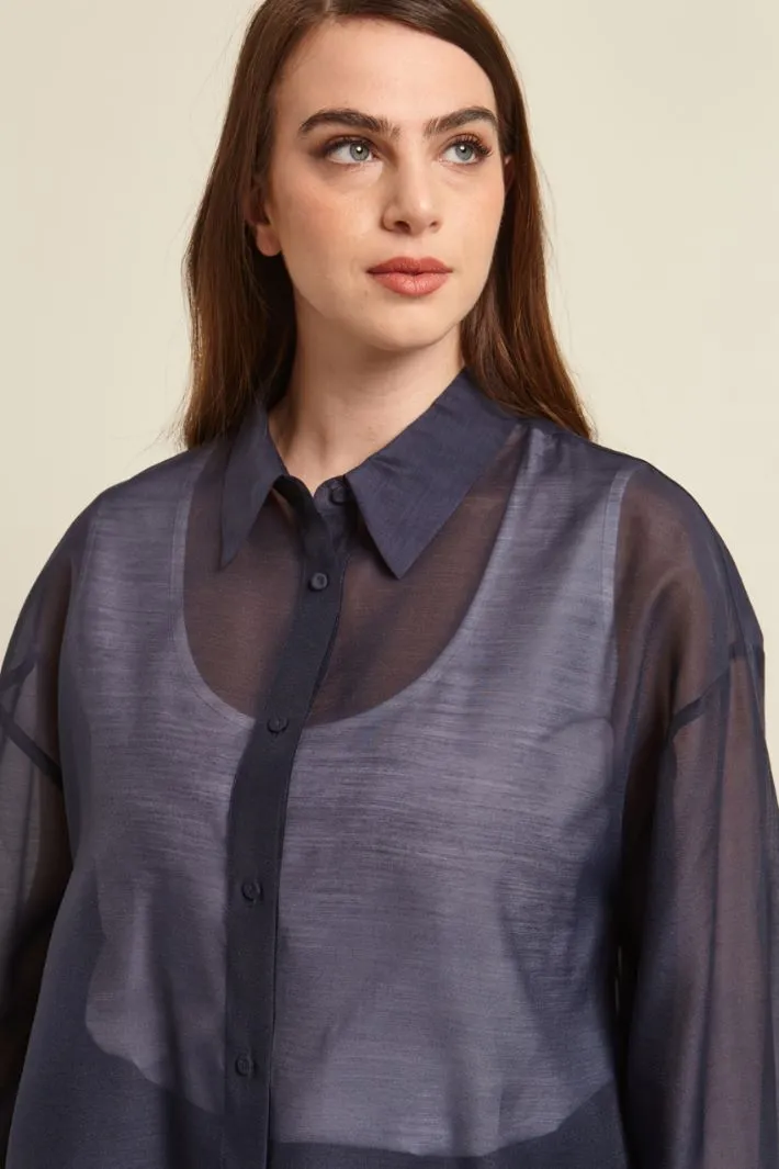 Camicia in organza lamè