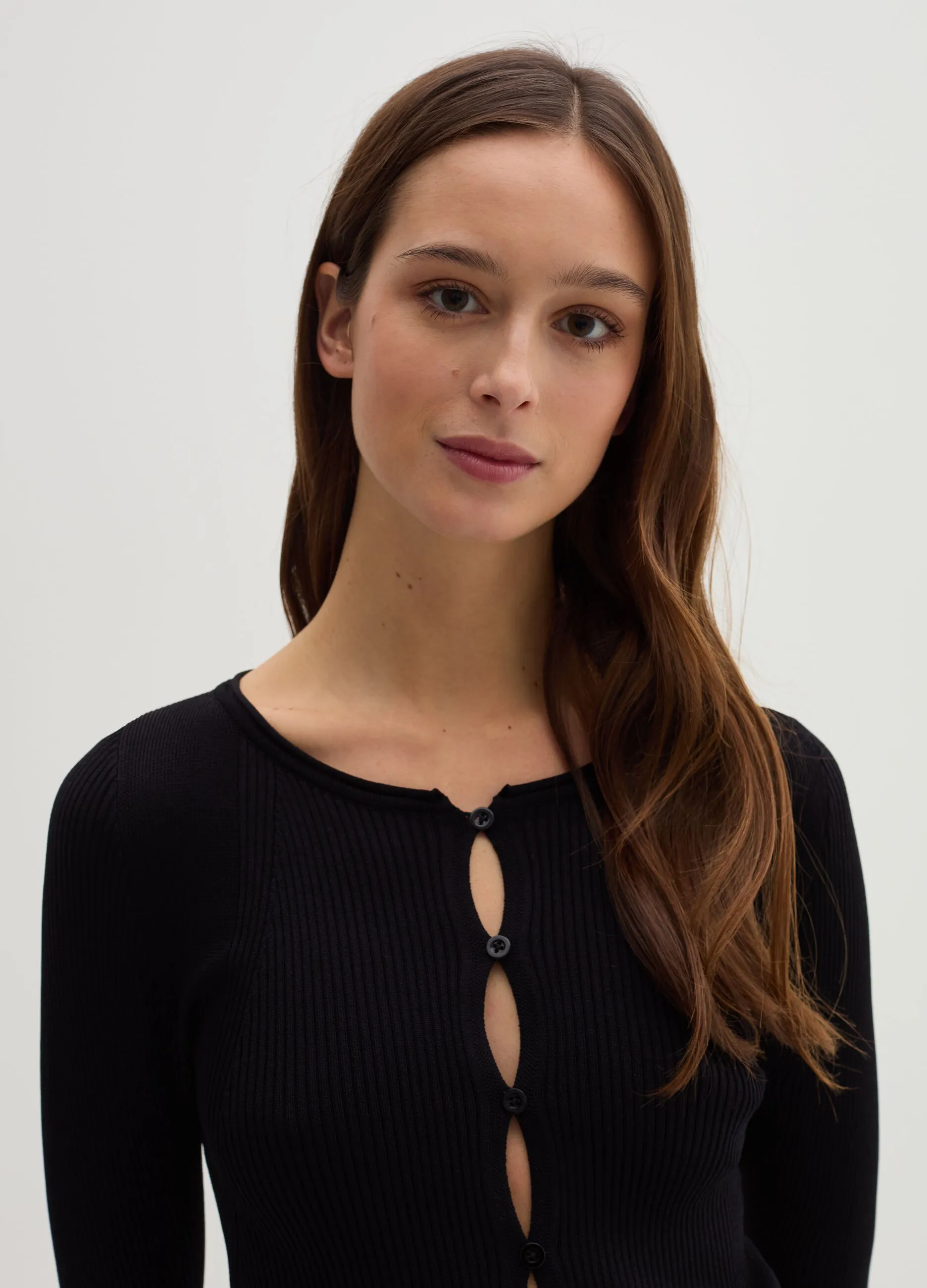 Cardigan in crêpe con dettagli cut out