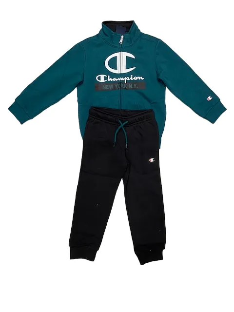 Champion Tuta in felpa da ragazzo 306179 GS549 verde-nero