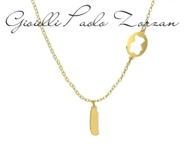 Collana con pendente Nanan con Lettera “I” in oro giallo 9 kt NGLD0030I