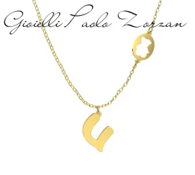 Collana con pendente Nanan con Lettera “U” in oro giallo 9 kt NGLD0030U