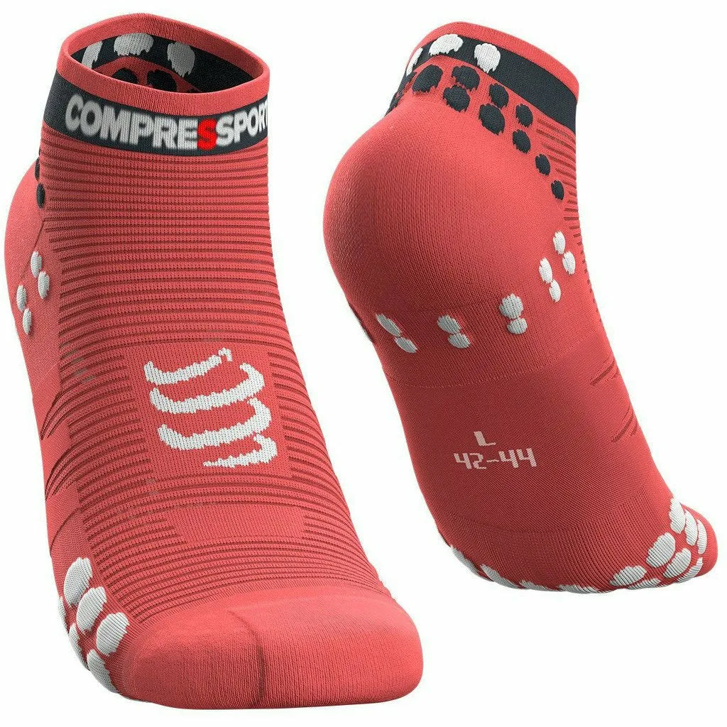 Compressport Pro Racing Socks V3 Run LOW Coral - Calza Running