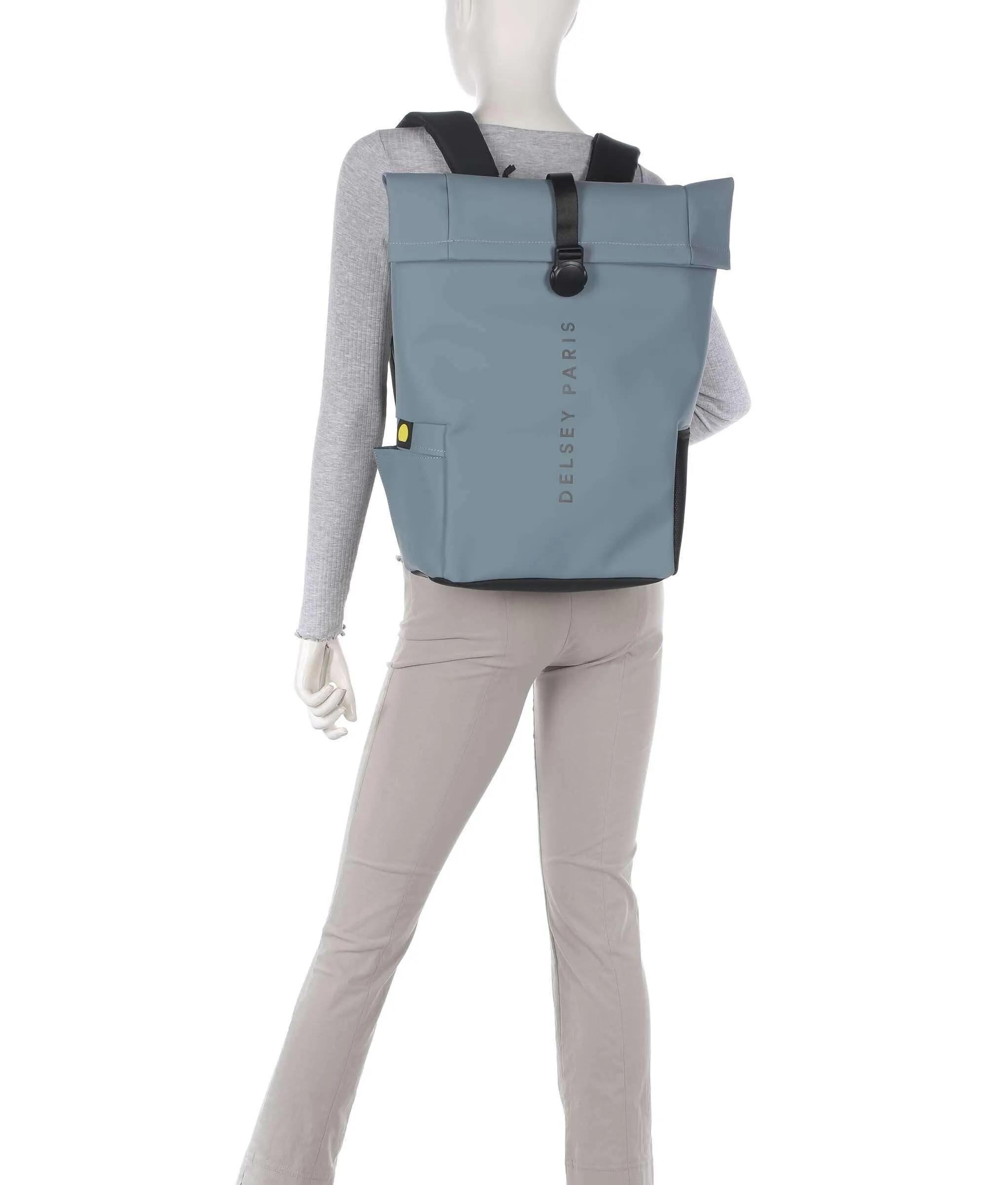  Delsey Paris Turenne Soft Zaino roll-top 15″ poliuretano riciclato blu-grigio  