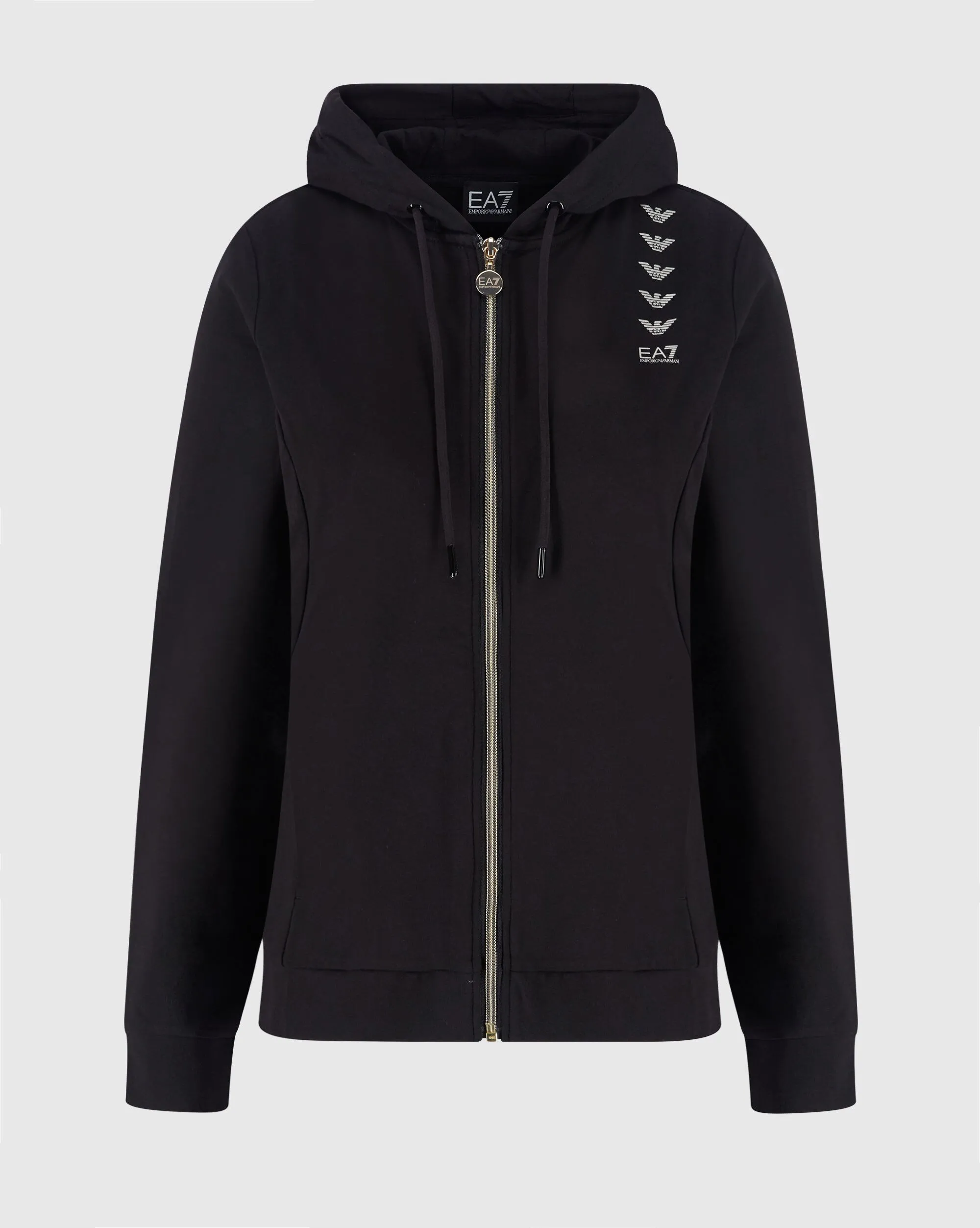 Emporio Armani EA7 Tuta Con Felpa Full-Zip E Cappuccio Nero Donna