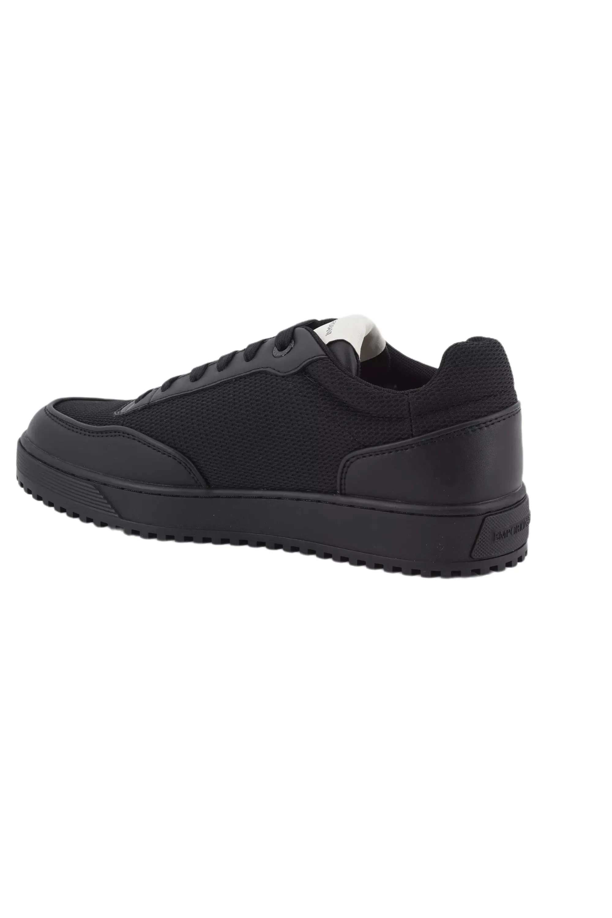 Emporio Armani Leather and Fabric Sneaker / Black
