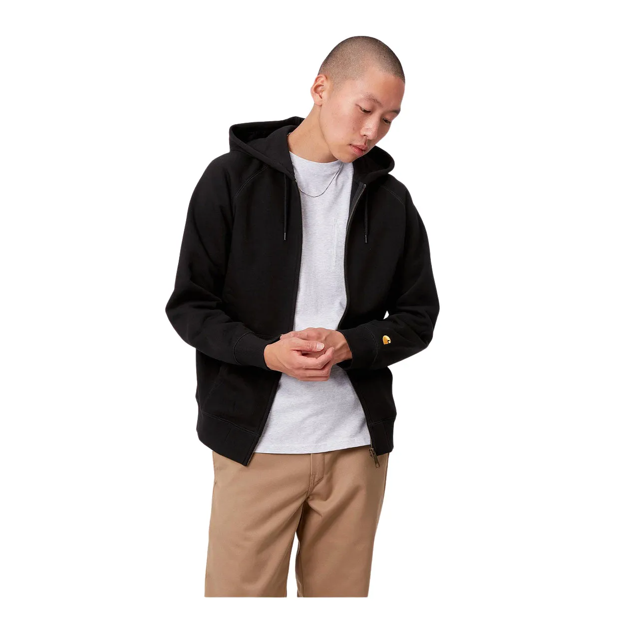 Felpa Carhartt WIP Hooded Chase Full Zip Nero