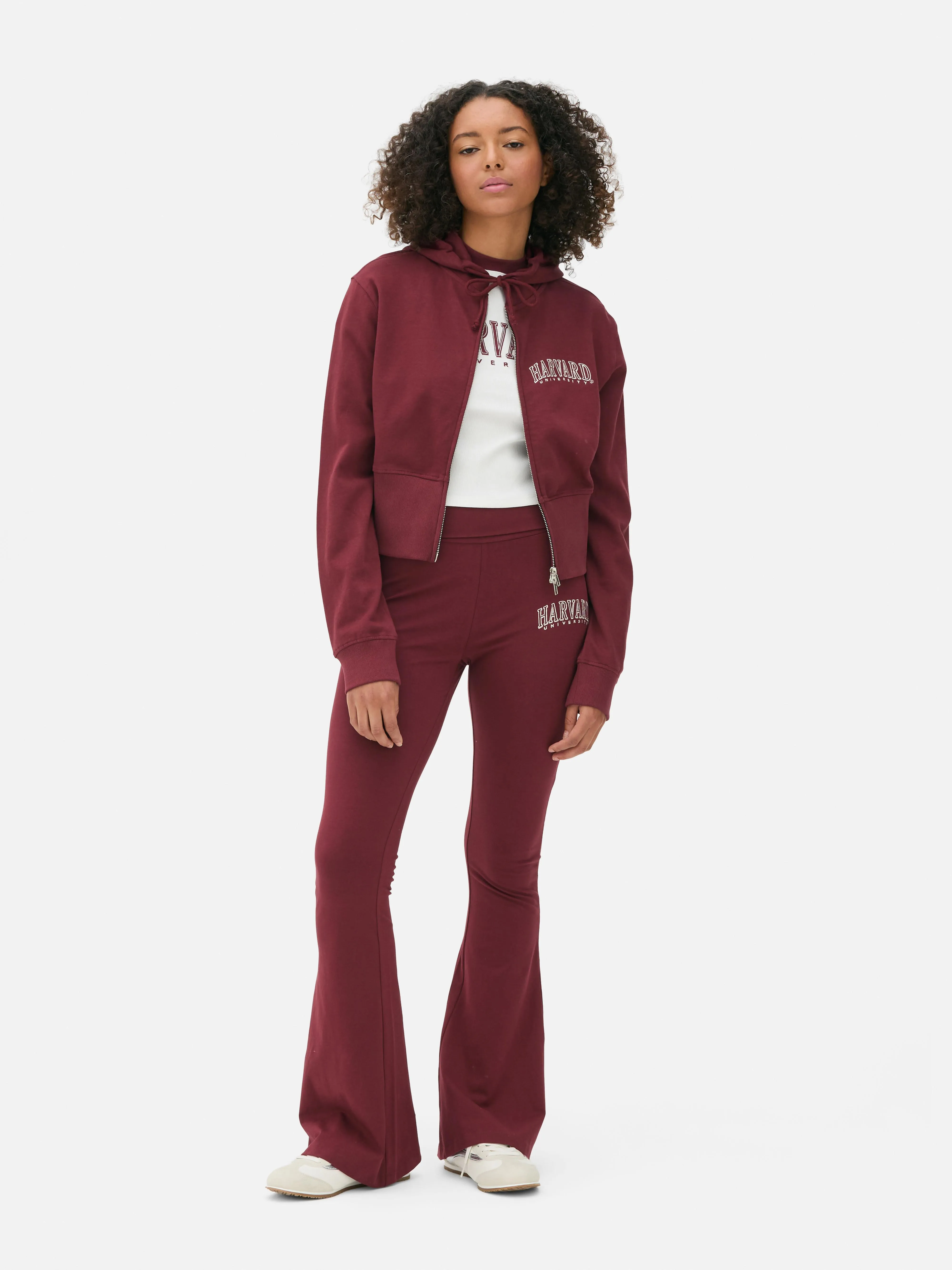 Felpa con cappuccio e zip coordinata Harvard