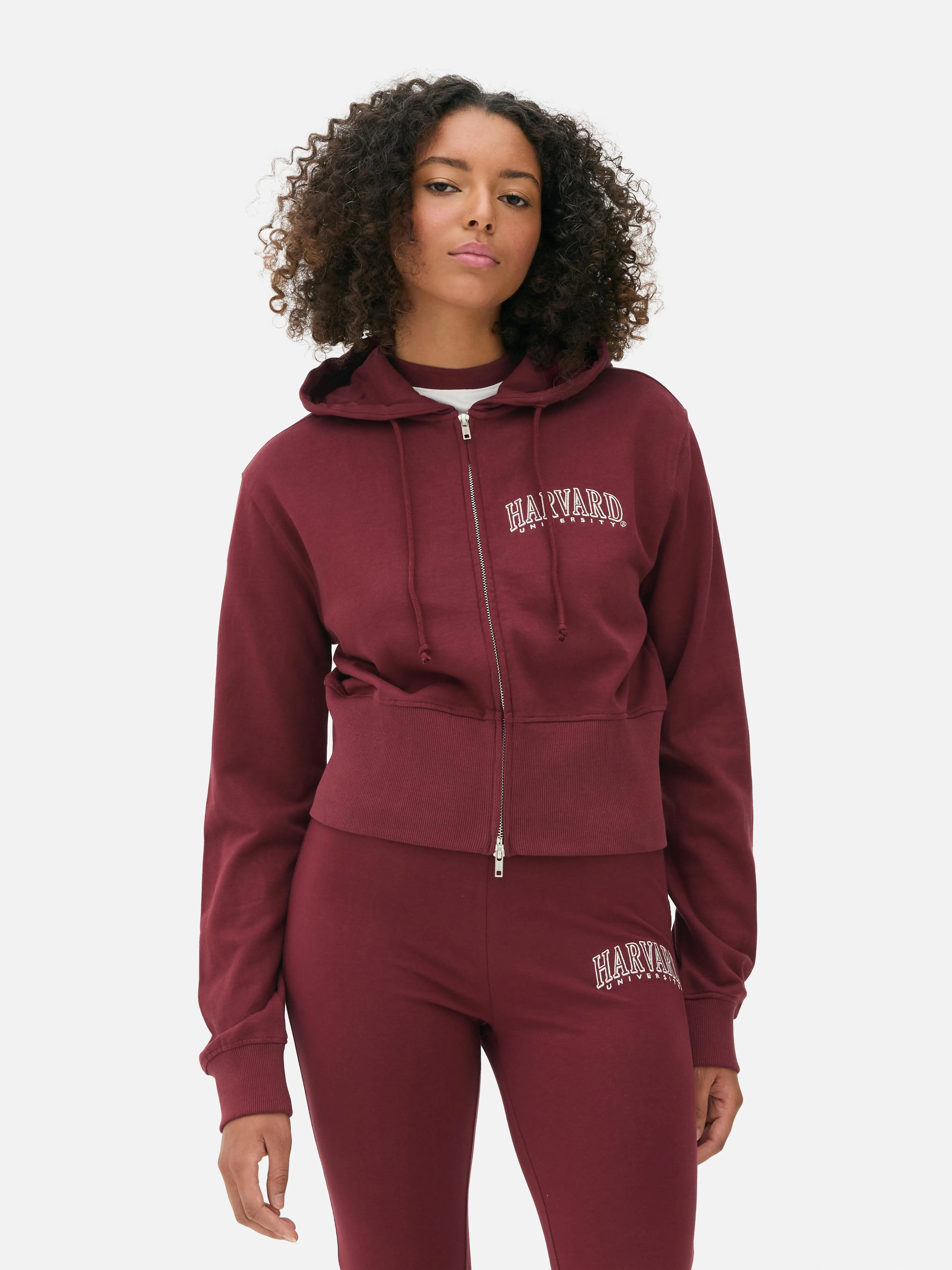 Felpa con cappuccio e zip coordinata Harvard