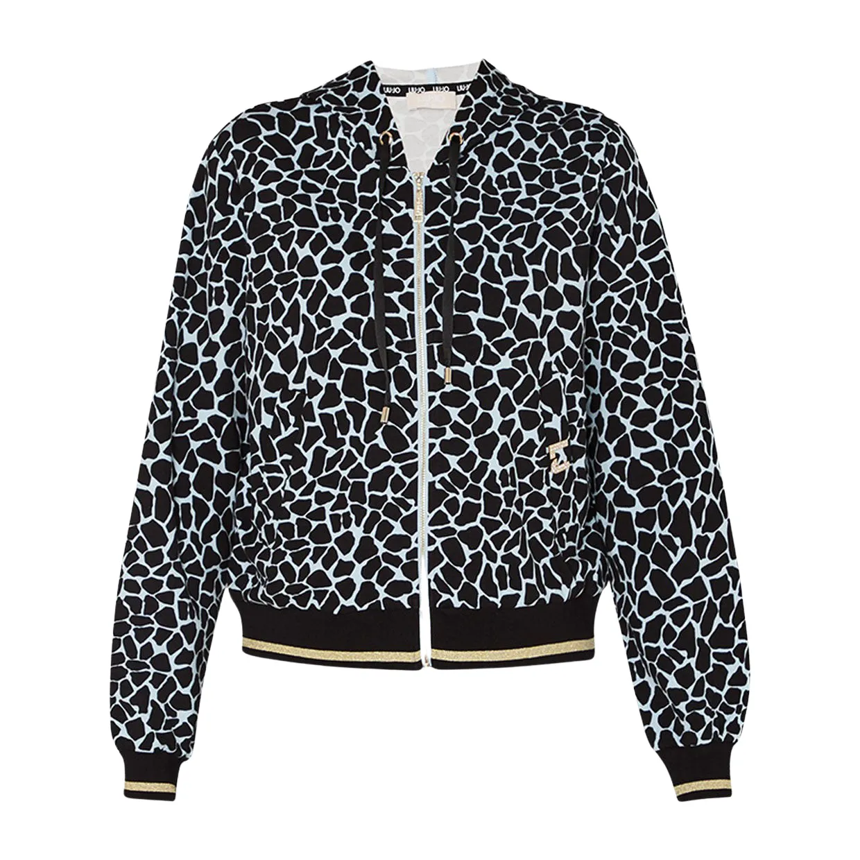 Felpa Donna Liu-Jo Sport Animalier Nero Multicolor