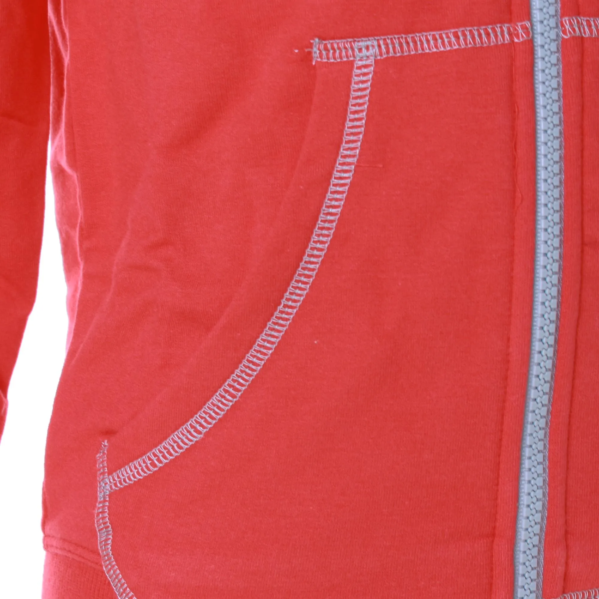 Felpa Rossa Full Zip Con Cappuccio