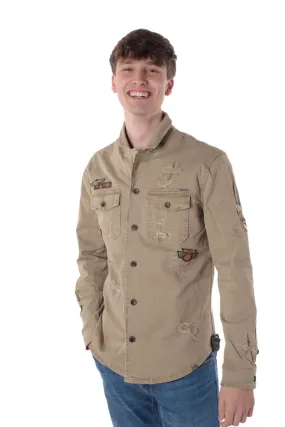 giacca militare uomo beige