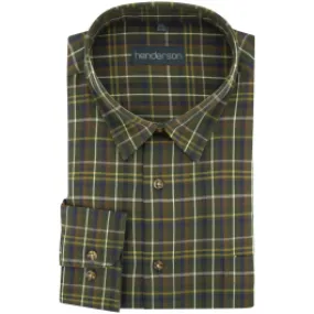 Henderson camicia BM a scacchi a maniche lunghe Verde scuro