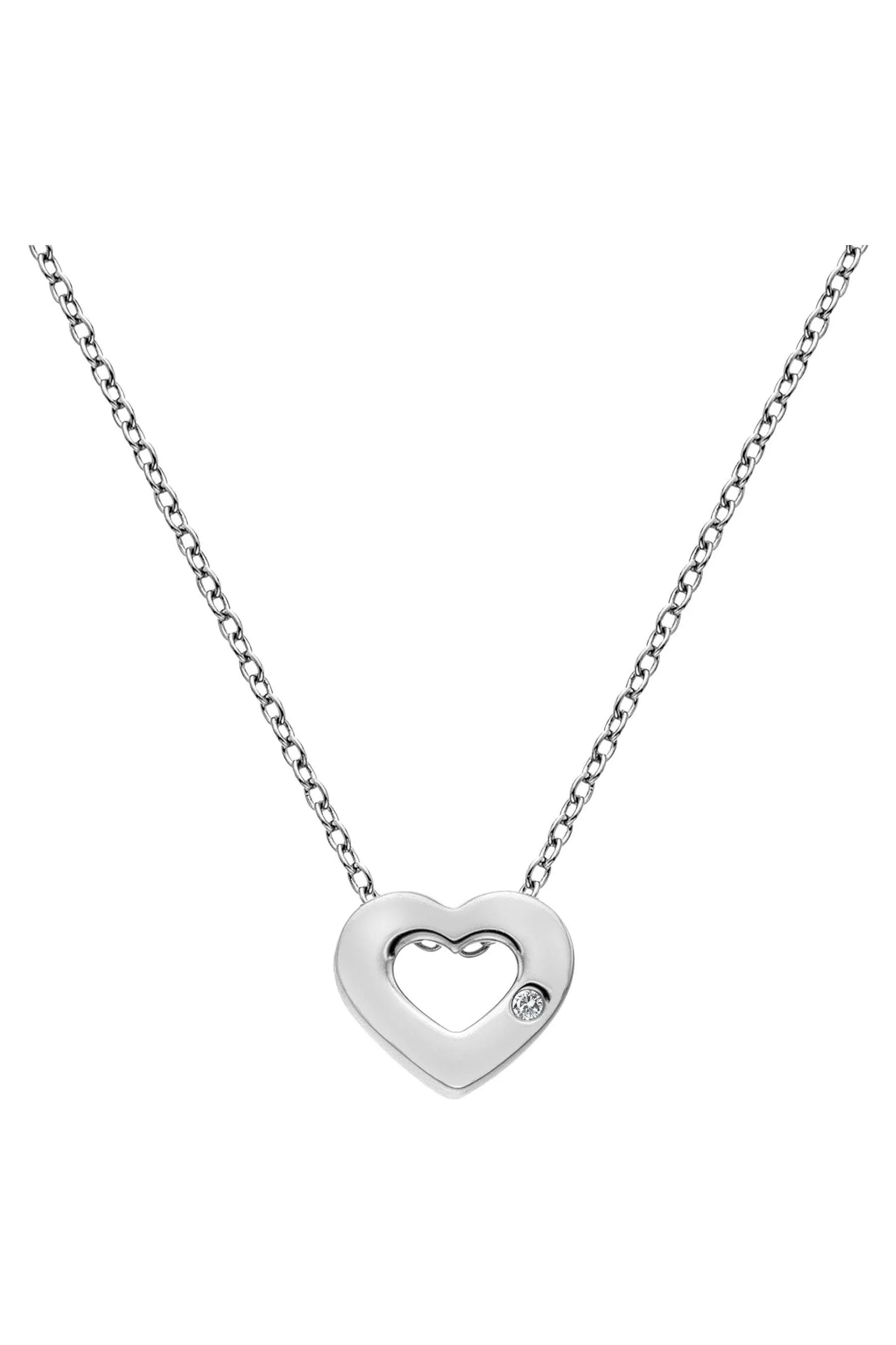 Hot Diamonds Argento - Pendente a cuore con amuleto a rombi