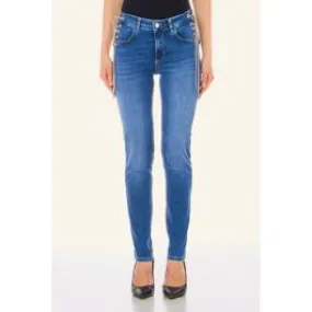 Jeans bottom up con catena pendente divine liu jo