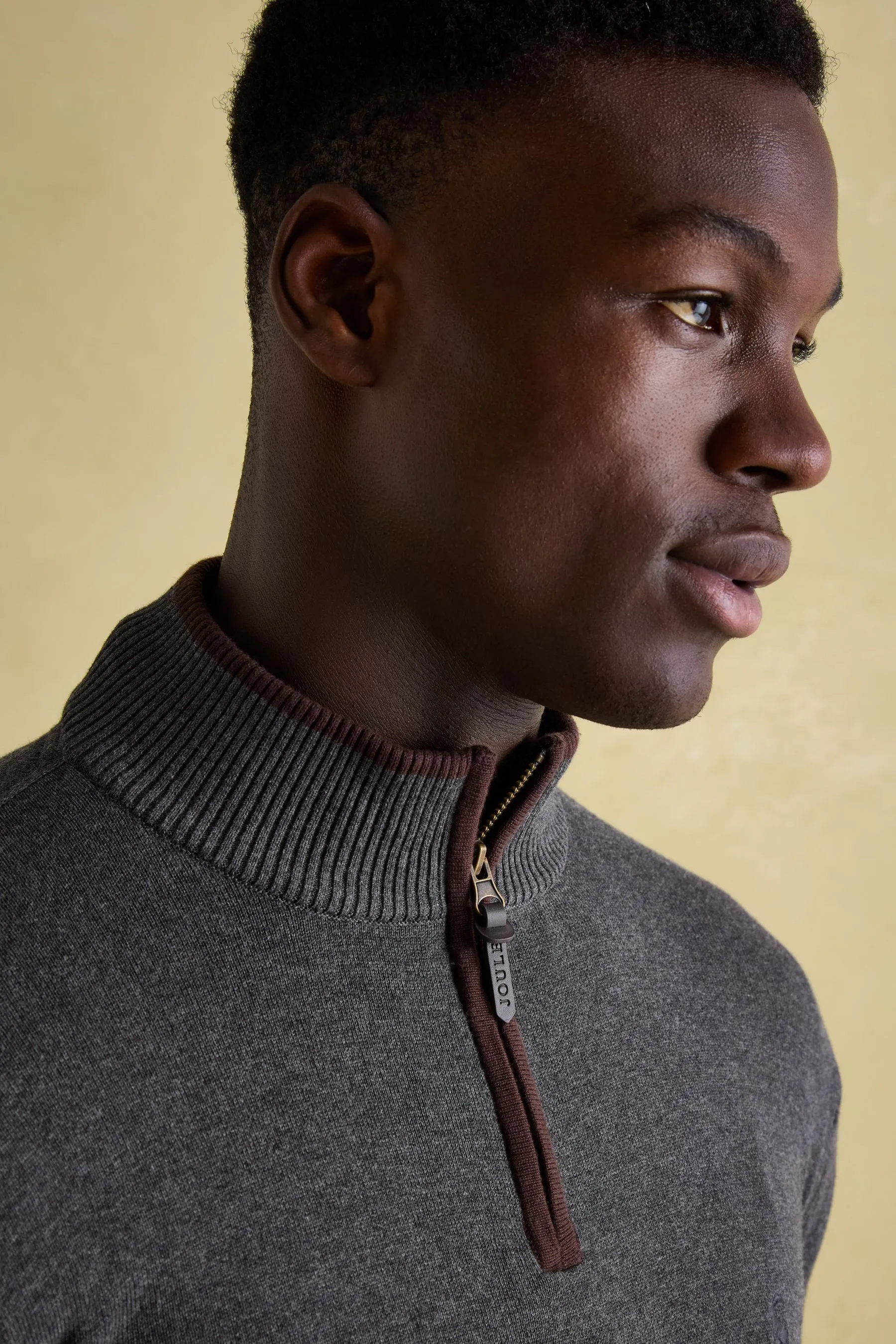 Joules - Hillside - Maglia lavorata con zip corta    