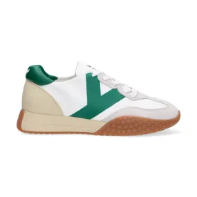 Keh-noo sneaker camoscio nylon bianco verde