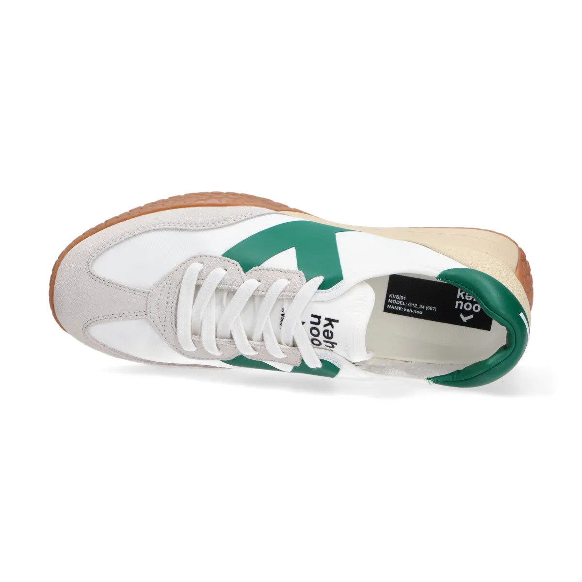 Keh-noo sneaker camoscio nylon bianco verde