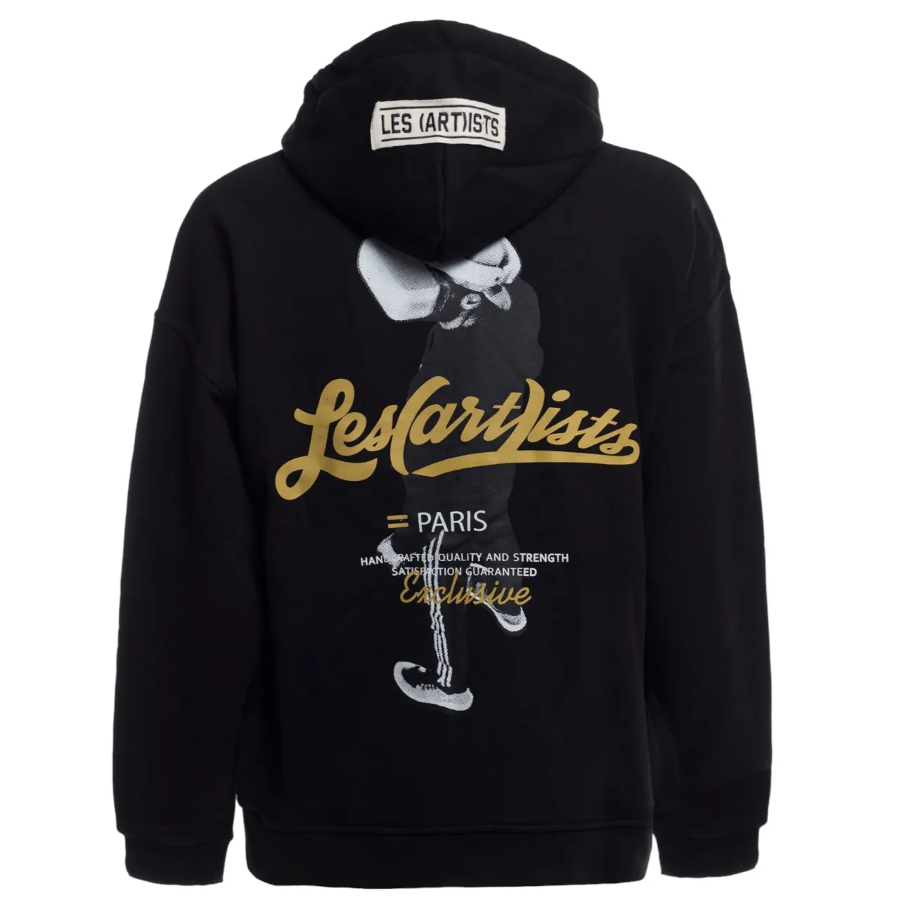 LES(ART)ISTS felpa cappuccio nera con zip