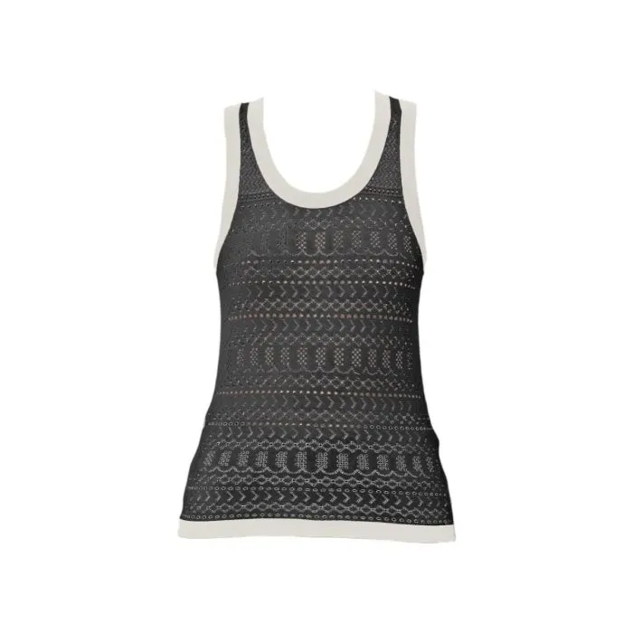 Liu Jo Top In Maglia Di Viscosa Nero/panna