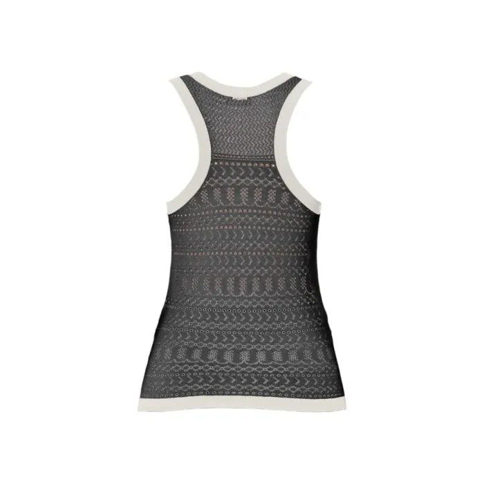 Liu Jo Top In Maglia Di Viscosa Nero/panna