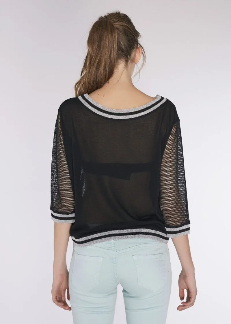 Maglia in microrete con patch