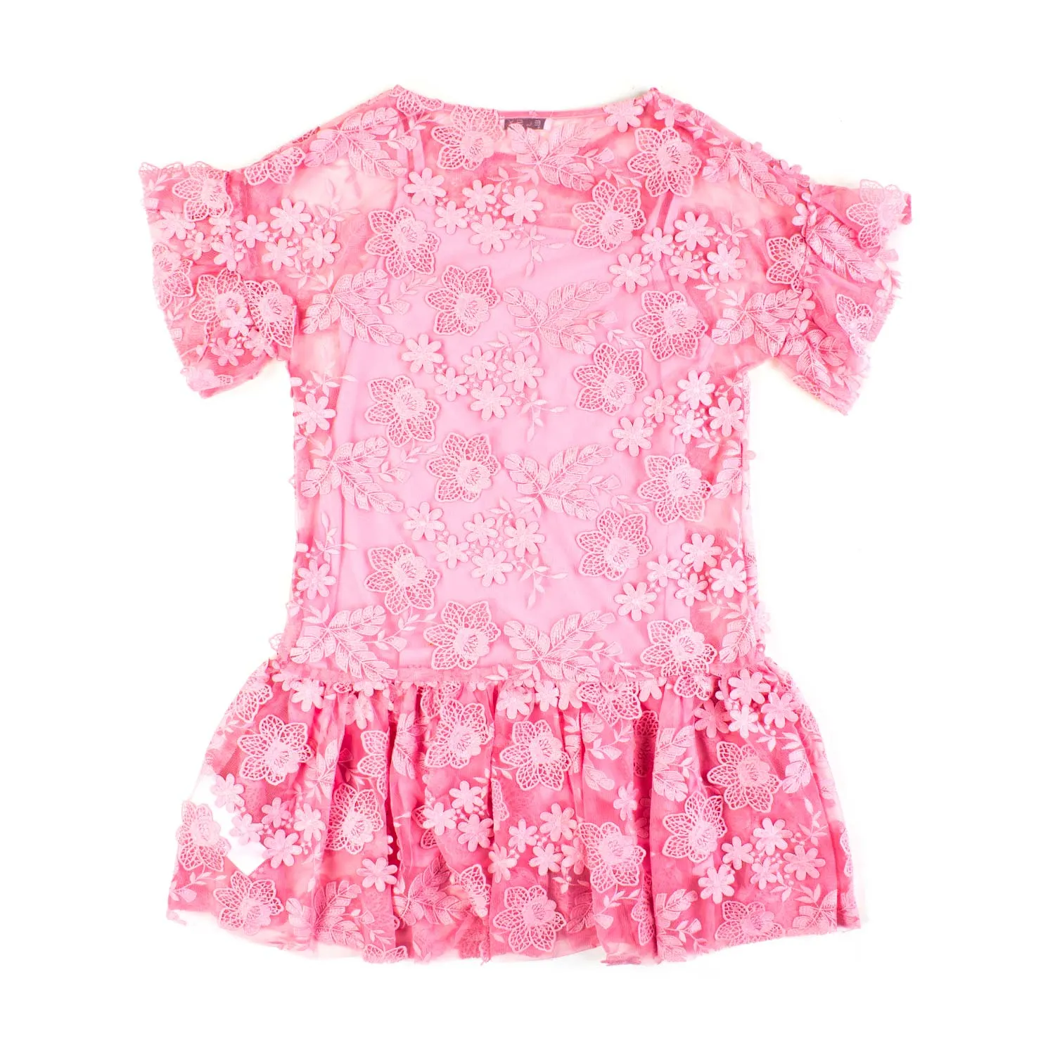 Maglia In Pizzo Rosa Teen