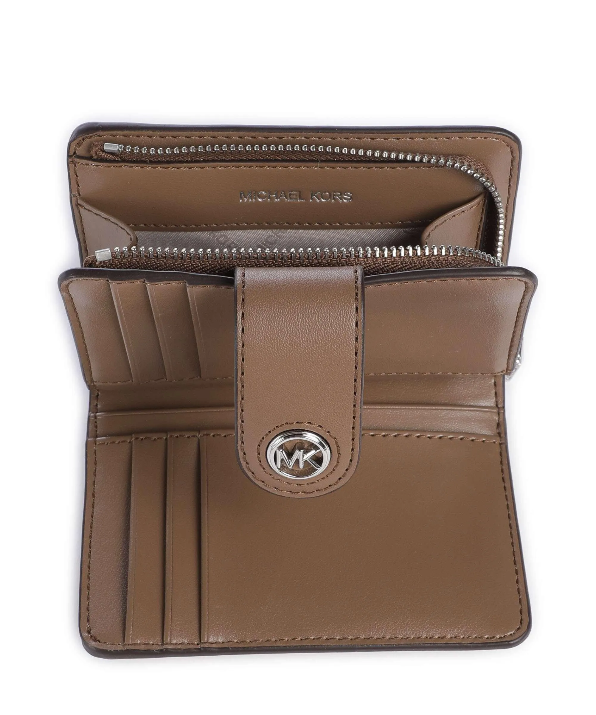  Michael Kors MK Charm Portafoglio pelle di vacchetta grana marrone  