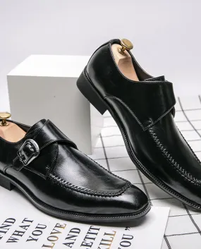 Mocassini con cinturino da monaco in pelle verniciata da uomo di lusso Mocassini casual Oxford Scarpe da guida Scarpe da ballo p