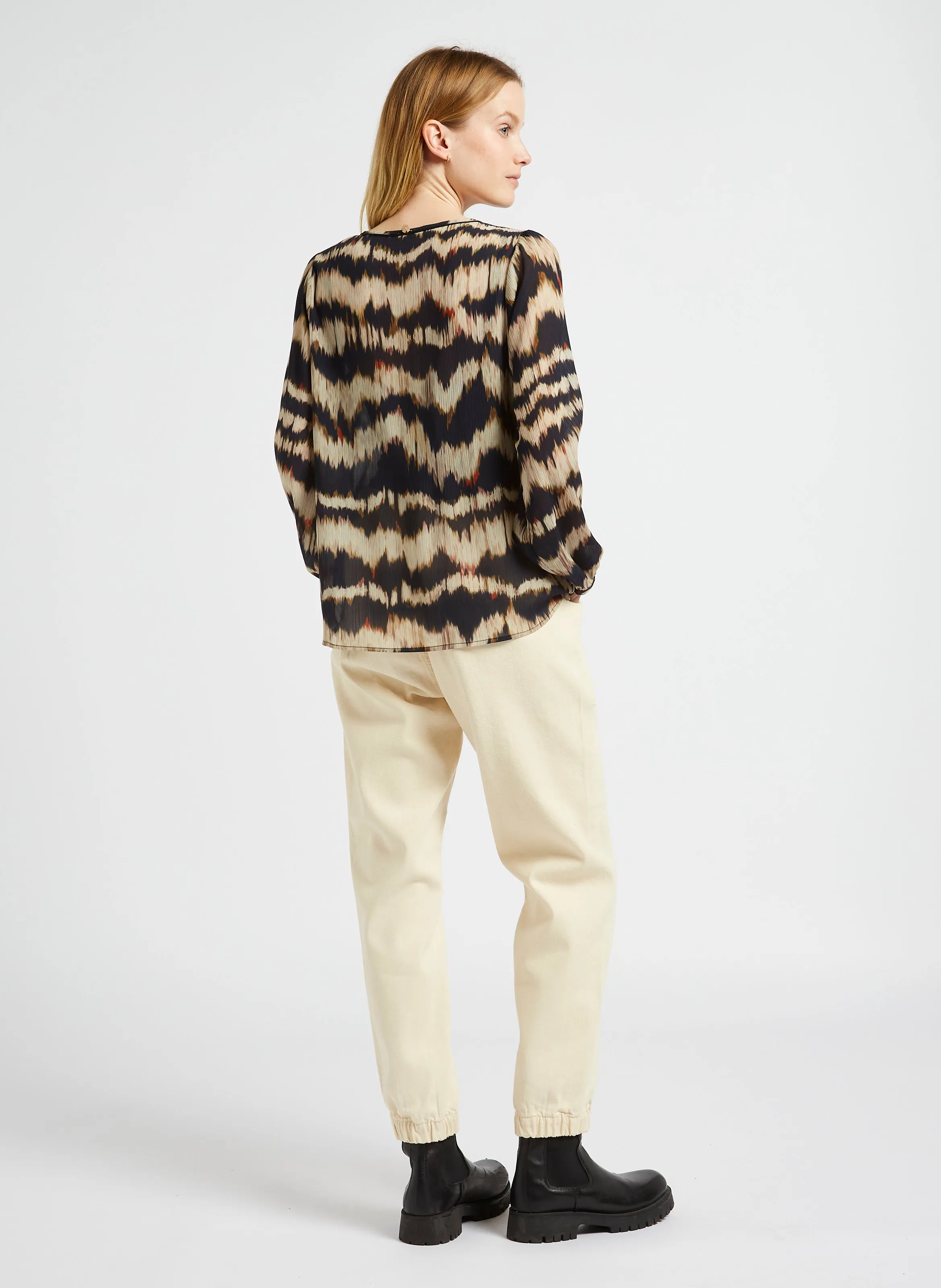  ONE STEP   LE CALY - Pantaloni a carota in misto cotone | Bianco