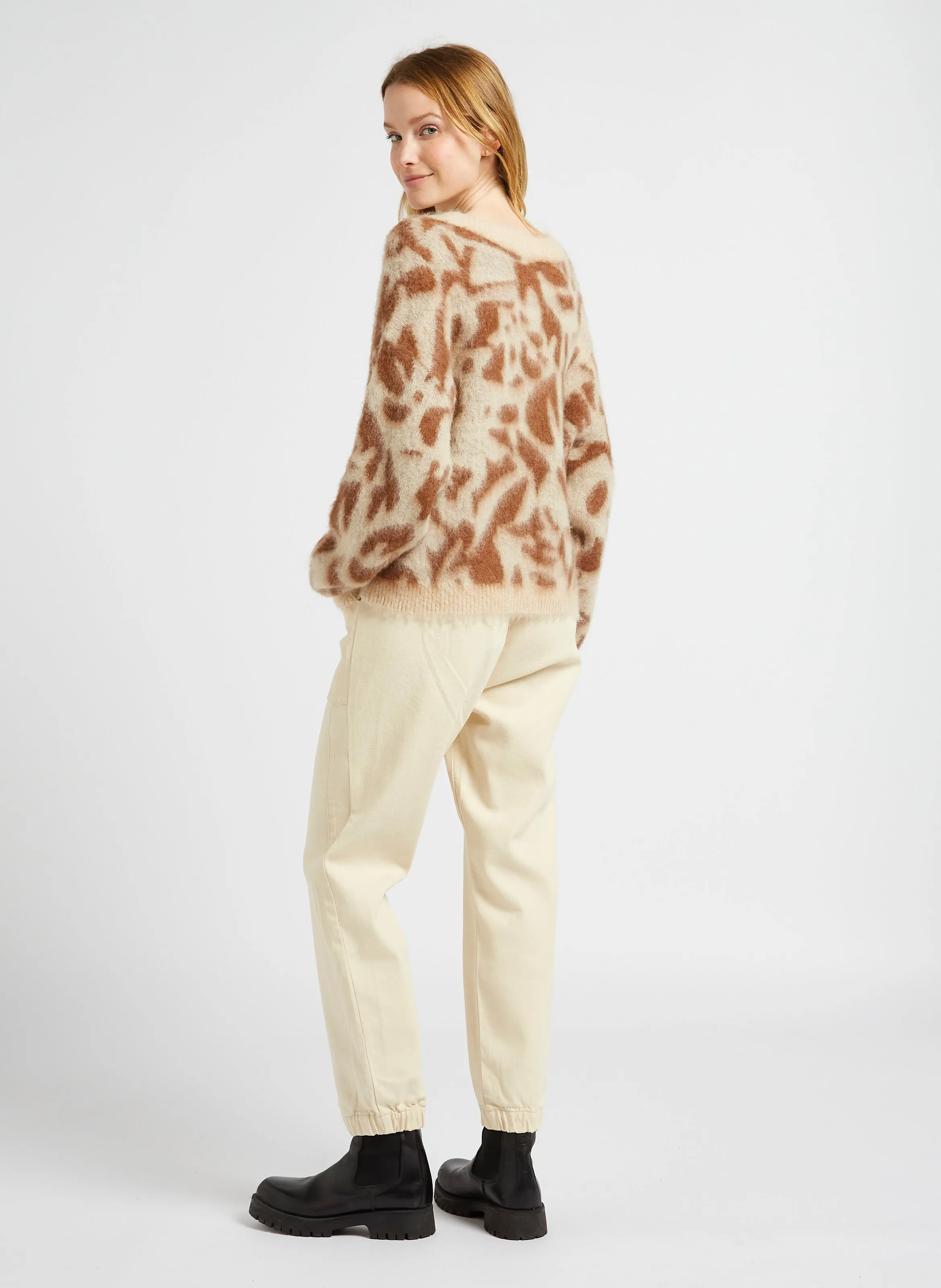  ONE STEP   LE CALY - Pantaloni a carota in misto cotone | Bianco