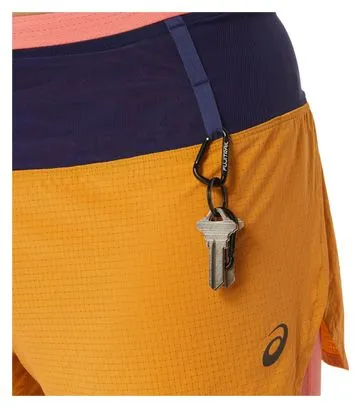 Pantaloncini Asics FujiTrail Orange Coral da donna 2 in 1
