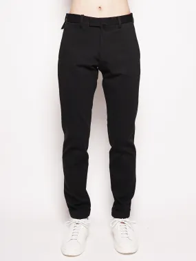 Pantalone in Gabardine di Cotone Elasticizzato Nero