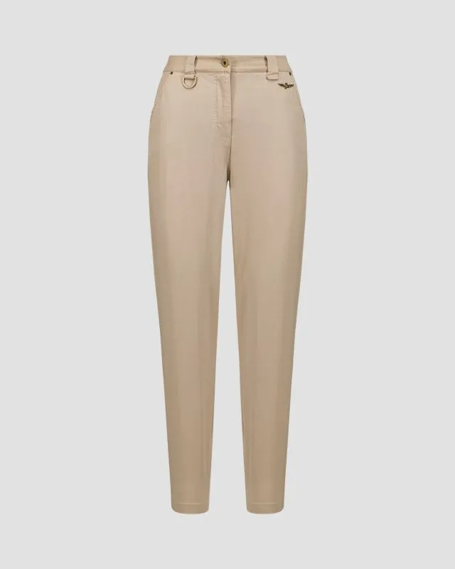 Pantaloni beige da donna Aeronautica Militare