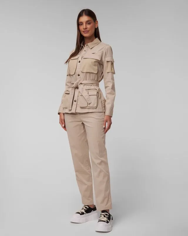 Pantaloni beige da donna Aeronautica Militare