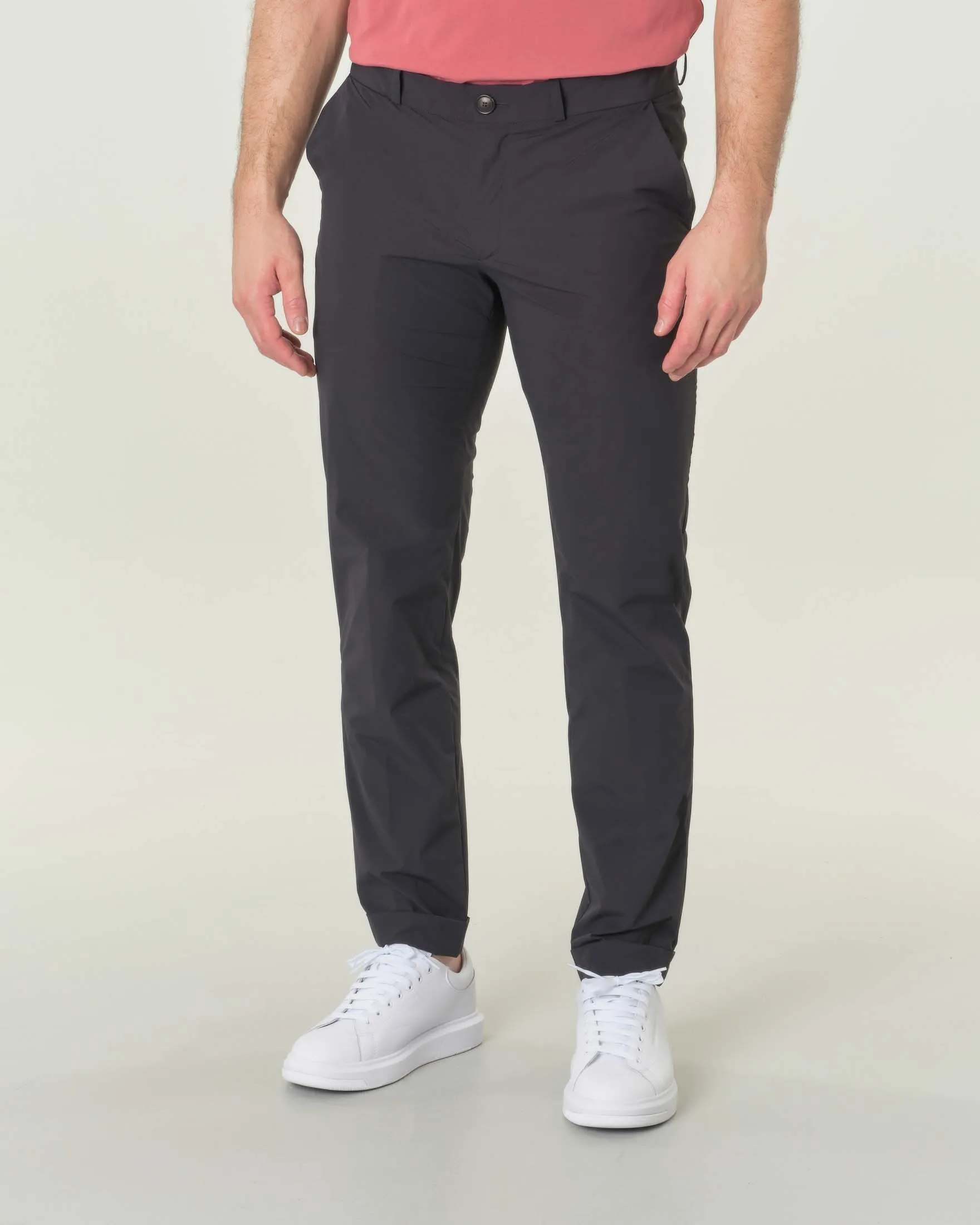 Pantaloni chino slim blu Cult Chino in tessuto tecnico ultra leggero effetto popeline