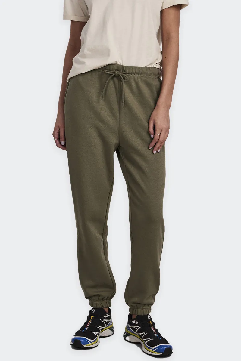 PANTALONI TUTA IN FELPA VERDE MILITARE