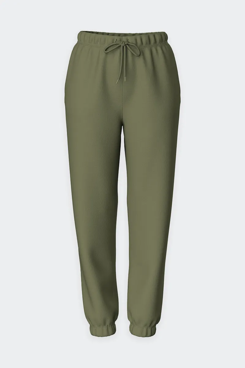 PANTALONI TUTA IN FELPA VERDE MILITARE