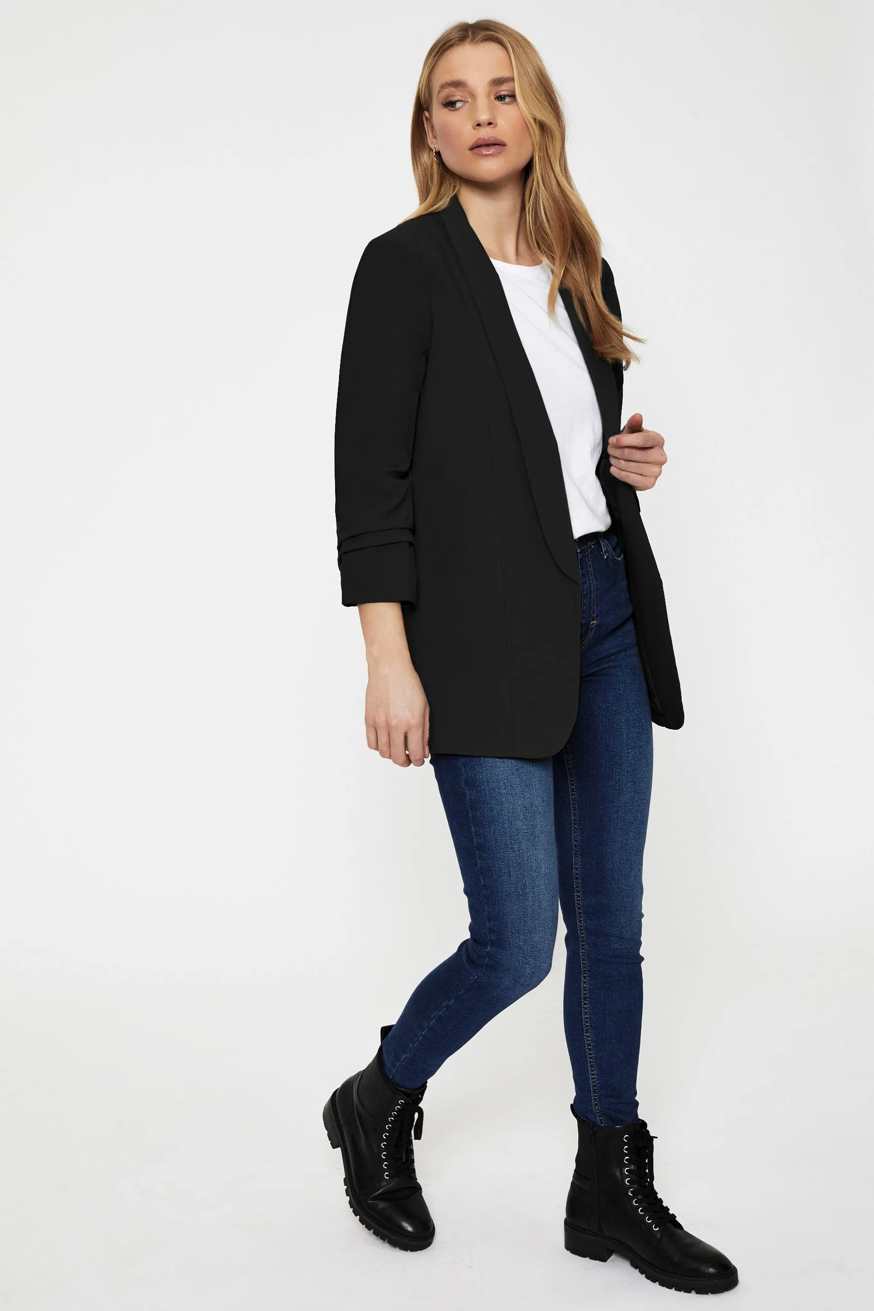 PIECES - Blazer con maniche arricciate